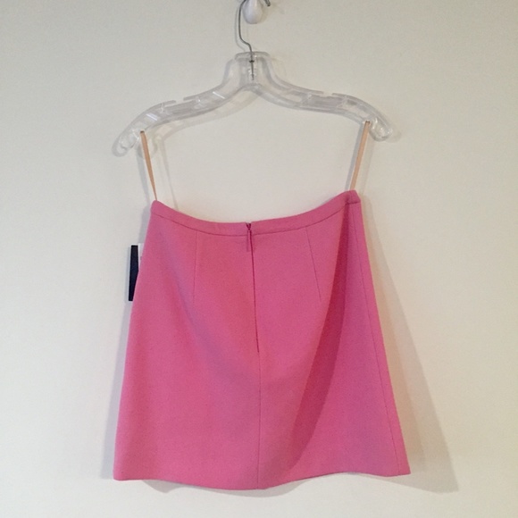Christopher Kane Pink Mini Skirt With Art Nouveau Motif - Crepe Wool Wrap-Effect - Picture 3 of 13